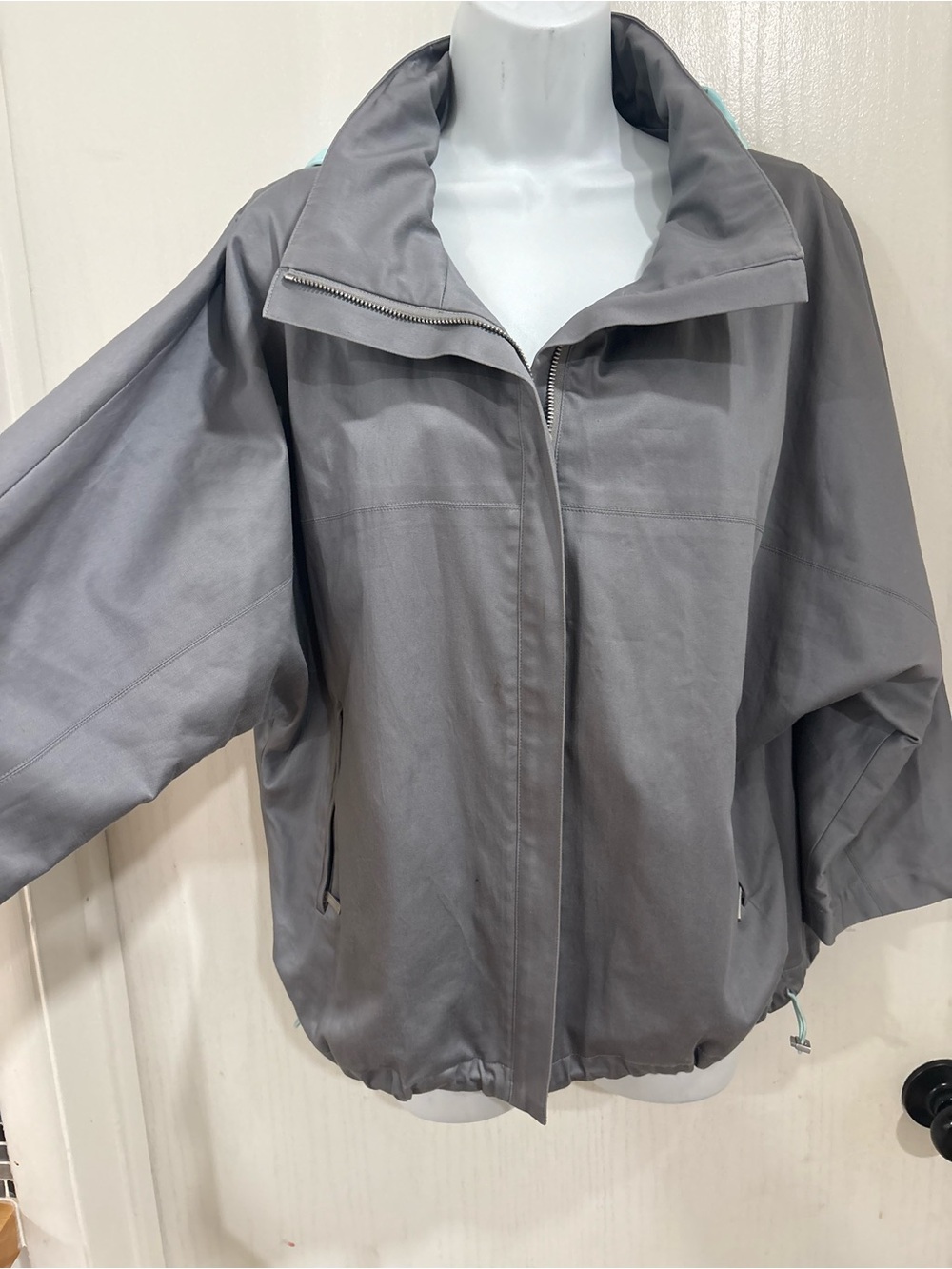 Calvin Klein warm casual Gray Women's Zip-Front Jacket with hood